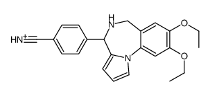 4-(8,9-diethoxy-5,6-dihydro-4H-pyrrolo[1,2-a][1,4]benzodiazepin-5-ium-4-yl)benzonitrile结构式
