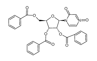 1-(2,3,5-tri-O-benzoyl-β-D-ribofuranosyl)-2(1H)-pyrazinone 4-oxide Structure