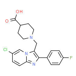 1-[6-CHLORO-2-(4-FLUORO-PHENYL)-IMIDAZO[1,2-A]-PYRIDIN-3-YLMETHYL]-PIPERIDINE-4-CARBOXYLIC ACID Structure