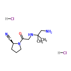 (S)-1-(2-(1-amino-2-Methylpropan-2-ylamino)acetyl)pyrrolidine-2-carbonitrile dihydrochloride (Amino pyrrolidine)结构式