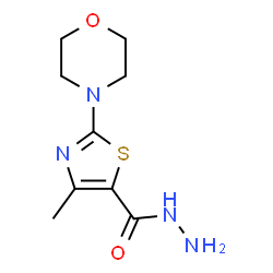 4-甲基-2-吗啉-4-基-1,3-噻唑-5-甲酰肼结构式