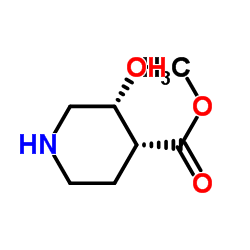 4-Piperidinecarboxylic acid,3-hydroxy-,methylester,cis-(9CI) structure