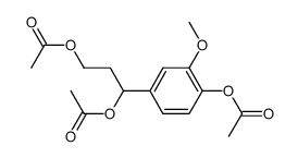 3-acetoxy-3-(4-acetoxy-3-methoxyphenyl)-1-propyl acetate结构式