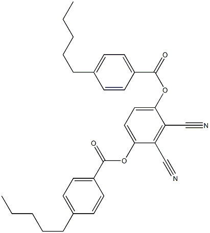 4-Pentylbenzoic acid 2,3-dicyano-1,4-phenylene ester structure