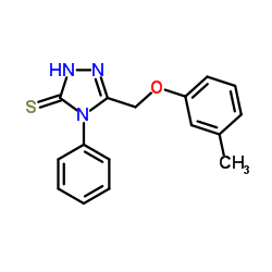 5-[(3-Methylphenoxy)methyl]-4-phenyl-2,4-dihydro-3H-1,2,4-triazole-3-thione Structure