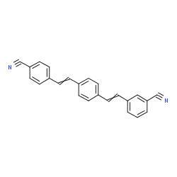 3-(2-{4-[2-(4-cyanophenyl)vinyl]phenyl}vinyl)benzonitrile structure