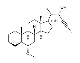 6β-methoxy-3α,5-cyclo-26,27-bisnor-5α-cholest-23-yn-22β-ol结构式