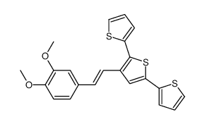 3-[2-(3,4-dimethoxyphenyl)ethenyl]-2,5-dithiophen-2-ylthiophene结构式