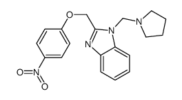 2-((p-Nitrophenoxy)methyl)-1-((pyrrolidinyl)methyl)benzimidazole结构式