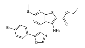 ethyl 5-amino-4-[5-(4-bromophenyl)oxazol-4-yl]-2-methylsulfanylthieno[2,3-d]pyrimidine-6-carboxylate Structure