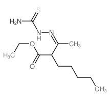 ethyl 2-[N-(carbamothioylamino)-C-methyl-carbonimidoyl]heptanoate结构式