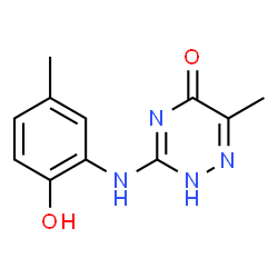3-(2-hydroxy-5-methylanilino)-6-methyl-1,2,4-triazin-5(4H)-one structure