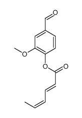 (4-formyl-2-methoxyphenyl) hexa-2,4-dienoate结构式