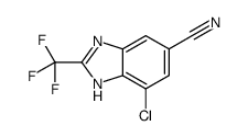 7-chloro-2-(trifluoromethyl)-3H-benzimidazole-5-carbonitrile结构式