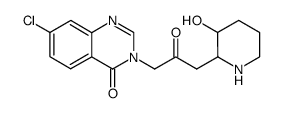 7-chloro-3-[3-(3-hydroxy-[2]piperidyl)-2-oxo-propyl]-3H-quinazolin-4-one结构式