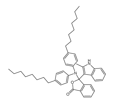 3-(2-methyl-3-indolyl)-3-[N,N-bis-(4-octylphenyl)amino]phthalide结构式