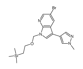 5-bromo-3-(1-methyl-1H-pyrazol-4-yl)-1-(2-trimethylsilanyl-ethoxymethyl)-1H-pyrrolo[2,3-b]pyridine Structure