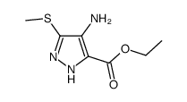 ethyl 4-amino-3-methylsulfanyl-1H-pyrazole-5-carboxylate结构式