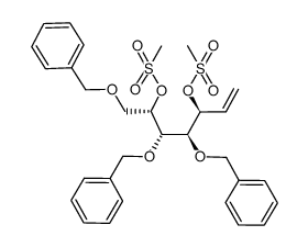 (2S,3S,4S,5S)-1,3,4-tris(benzyloxy)hept-6-ene-2,5-diyl dimethanesulfonate结构式