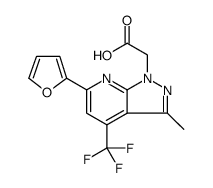 1H-Pyrazolo[3,4-b]pyridine-1-acetic acid, 6-(2-furanyl)-3-methyl-4-(trifluoromethyl)结构式