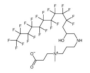 (2-carboxylatoethyl)[3-[(4,4,5,5,6,6,7,7,8,8,9,9,10,10,11,11,12,12,13,13,13-henicosafluoro-2-hydroxytridecyl)amino]propyl]dimethylammonium structure