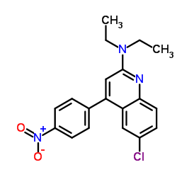 6-Chloro-N,N-diethyl-4-(4-nitrophenyl)-2-quinolinamine结构式