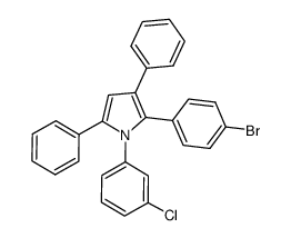 2-(4-bromophenyl)-1-(3-chlorophenyl)-3,5-diphenyl-1H-pyrrole结构式