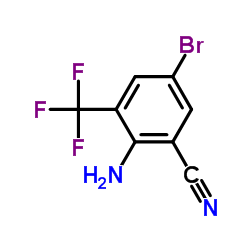 2-氨基-5-溴-3-(三氟甲基)苯甲腈结构式