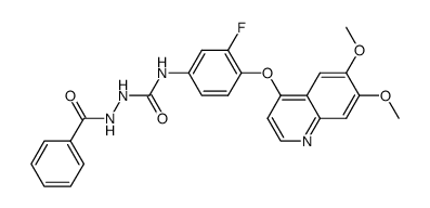 2-benzoyl-N-(4-(6,7-dimethoxyquinolin-4-yloxy)-3-fluorophenyl)hydrazinecarboxamide结构式