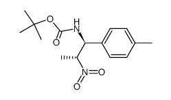 (1S,2R)-1-(4-methylphenyl)-2-nitropropyl-carbamic acid tert-butyl ester结构式