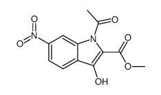 1-acetyl-3-hydroxy-6-nitro-indole-2-carboxylic acid methyl ester Structure