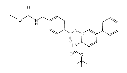 N-[[4-[[[4-[[tert-Butyloxycarbonyl]amino][1,1'-biphenyl]-3-yl]amino]carbonyl]phenyl]Methyl]carbamic Acid Methyl Ester结构式