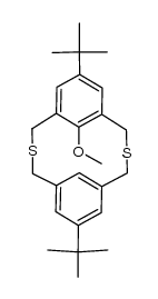 syn-6,15-di-tert-butyl-9-methoxy-2,11-dithia[3.3]metacyclophane结构式