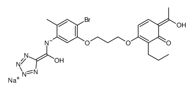 1H-Tetrazole-5-carboxamide, N-(5-(3-(4-acetyl-3-hydroxy-2-propylphenox y)propoxy)-4-bromo-2-methylphenyl)-, monosodium salt structure