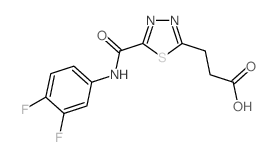 3-(5-{[(3,4-Difluorophenyl)amino]carbonyl}-1,3,4-thiadiazol-2-yl)propanoic acid Structure