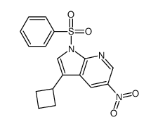 1-(benzenesulfonyl)-3-cyclobutyl-5-nitropyrrolo[2,3-b]pyridine结构式