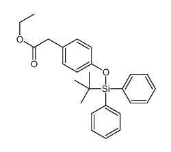 Ethyl (4-{[(2-methyl-2-propanyl)(diphenyl)silyl]oxy}phenyl)acetat e Structure