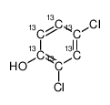 2,4-二氯苯酚-13C6标记物结构式