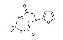 (R)-3-((叔丁氧羰基)氨基)-3-(呋喃-2-基)丙酸结构式