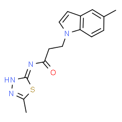 3-(5-methyl-1H-indol-1-yl)-N-[(2Z)-5-methyl-1,3,4-thiadiazol-2(3H)-ylidene]propanamide结构式