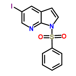 1-苯磺酰基-5-碘-1H-吡咯并[2,3-b]吡啶结构式