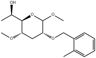 allo-Heptopyranoside, methyl 3,7-dideoxy-4-O-methyl-2-O-(2-methylphenyl)methyl-结构式