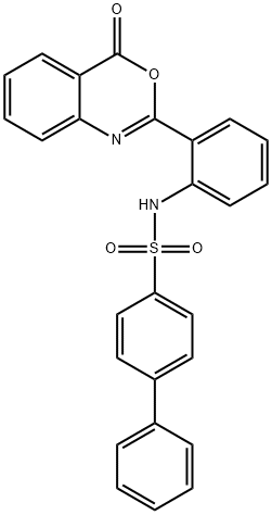 [1,1'-Biphenyl]-4-sulfonamide, N-[2-(4-oxo-4H-3,1-benzoxazin-2-yl)phenyl]- Structure