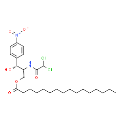 Palmitic acid, DL-threo-2-(2,2-dichloroacetamido)-3-hydroxy-3-(p-nitrophenyl)propyl ester (6CI) structure