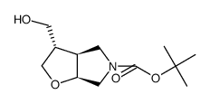 Rel-(3S,3aS,6aS)-tert-butyl 3-(hydroxymethyl)tetrahydro-2H-furo[2,3-c]pyrrole-5(3H)-carboxylate Structure