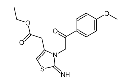 {2-imino-3-[2-(4-methoxy-phenyl)-2-oxo-ethyl]-2,3-dihydro-thiazol-4-yl}-acetic acid ethyl ester Structure