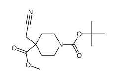 1-叔丁基-4-甲基-4-(氰甲基)哌啶-1,4-二羧酸酯结构式