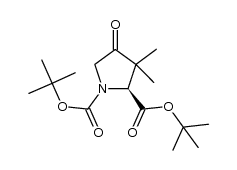 (S)-di-tert-butyl 3,3-dimethyl-4-oxopyrrolidine-1,2-dicarboxylate Structure