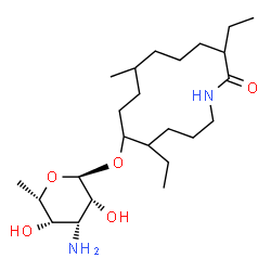 10-[(3-Amino-3,6-dideoxy-α-L-talopyranosyl)oxy]-3,11-diethyl-7-methyl-1-azacyclotetradecan-2-one structure