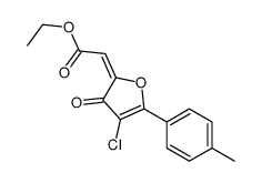 Acetic acid, (4-chloro-5-(4-methylphenyl)-3-oxo-2(3H)-furanylidene)-,ethyl ester structure